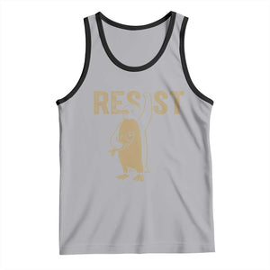 Funny Penguin Resist Tank Top Against Tariffs Activism Vintage TS02 Athletic Heather Black Print Your Wear