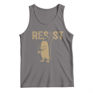 Funny Penguin Resist Tank Top Against Tariffs Activism Vintage TS02 Deep Heather Print Your Wear