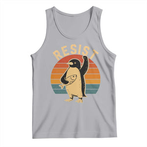 Funny Penguin Resist Tank Top Against Tariffs Retro Vintage TS02 Athletic Heather Print Your Wear