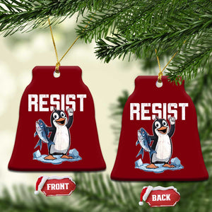 Funny Penguin Resist Ceramic Ornament Against Tariffs Protest TS02 Print Your Wear