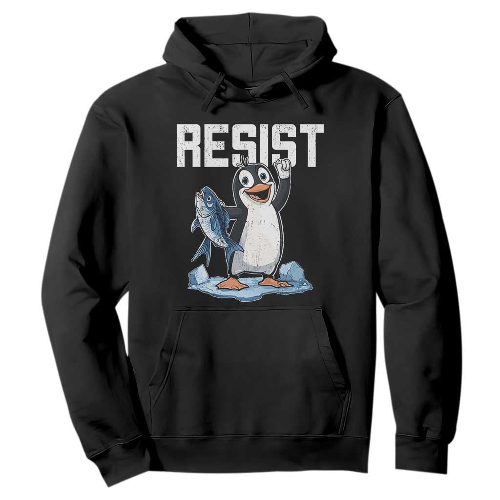 Funny Penguin Resist Hoodie Against Tariffs Protest TS02 Black Print Your Wear
