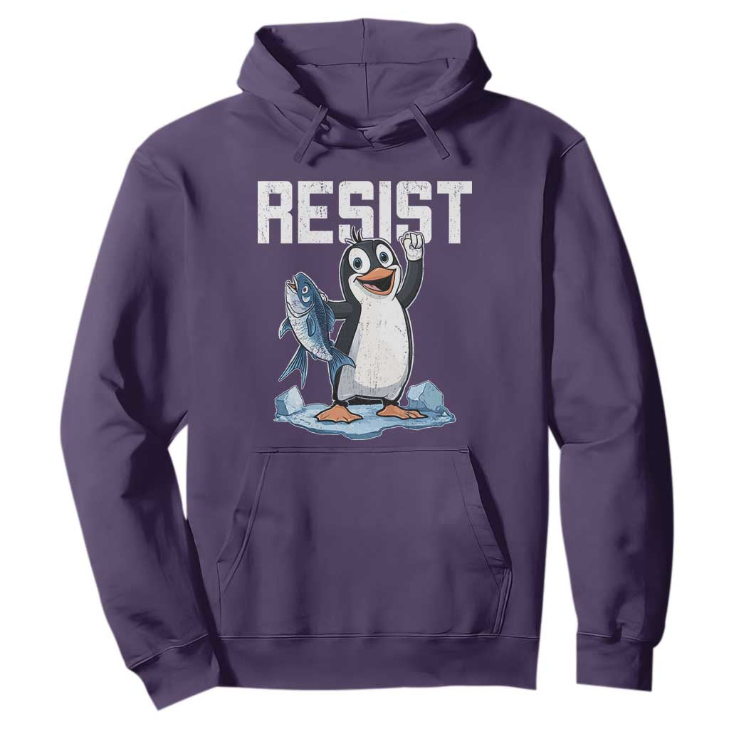 Funny Penguin Resist Hoodie Against Tariffs Protest TS02 Purple Print Your Wear