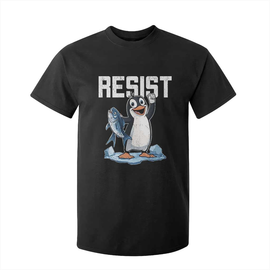 Funny Penguin Resist T Shirt For Kid Against Tariffs Protest TS02 Black Print Your Wear