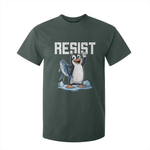 Funny Penguin Resist T Shirt For Kid Against Tariffs Protest TS02 Dark Forest Green Print Your Wear