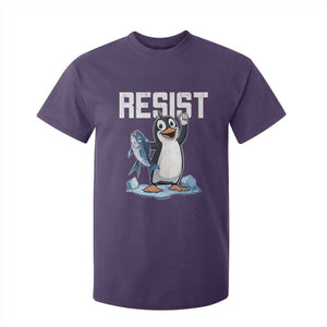 Funny Penguin Resist T Shirt For Kid Against Tariffs Protest TS02 Purple Print Your Wear