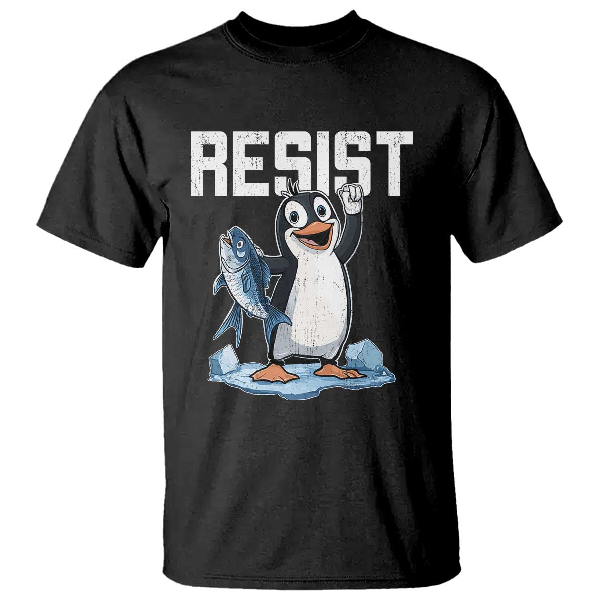 Funny Penguin Resist T Shirt Against Tariffs Protest TS02 Black Print Your Wear