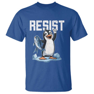 Funny Penguin Resist T Shirt Against Tariffs Protest TS02 Royal Blue Print Your Wear