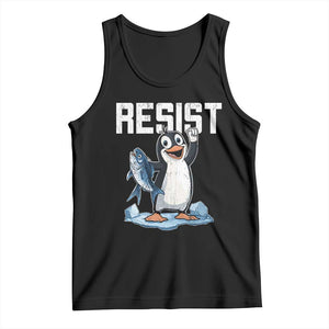 Funny Penguin Resist Tank Top Against Tariffs Protest TS02 Black Print Your Wear