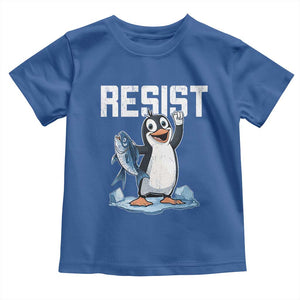 Funny Penguin Resist Toddler T Shirt Against Tariffs Protest TS02 Royal Blue Print Your Wear