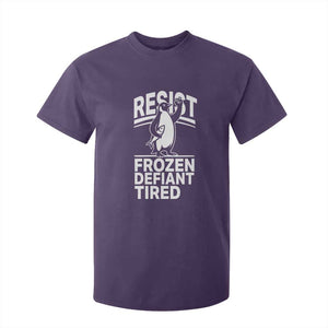 Funny Penguin Resist T Shirt For Kid Frozen Defiant Tired FDT Activism TS02 Purple Print Your Wear