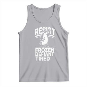 Funny Penguin Resist Tank Top Frozen Defiant Tired FDT Activism TS02 Athletic Heather Print Your Wear