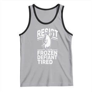 Funny Penguin Resist Tank Top Frozen Defiant Tired FDT Activism TS02 Athletic Heather Black Print Your Wear