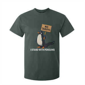 Funny Penguin Resist T Shirt For Kid No Tariffs I Stand With Penguins TS02 Dark Forest Green Print Your Wear