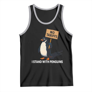 Funny Penguin Resist Tank Top No Tariffs I Stand With Penguins TS02 Black Athletic Heather Print Your Wear