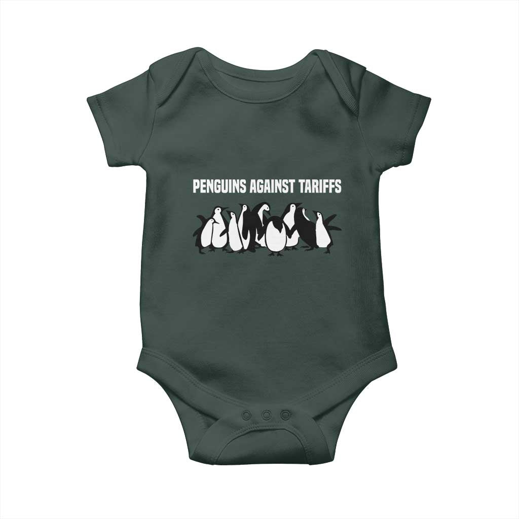 Funny Penguin Resist Baby Onesie Penguins Against Tariffs Sarcastic Saying Meme TS02 Print Your Wear