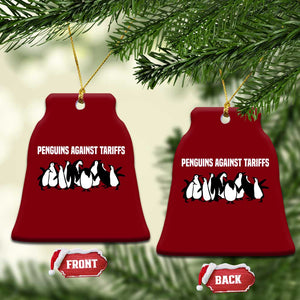 Funny Penguin Resist Ceramic Ornament Penguins Against Tariffs Sarcastic Saying Meme TS02 Print Your Wear