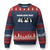 Funny Penguin Resist Ugly Christmas Sweater Penguins Against Tariffs Sarcastic Saying Meme TS02 Navy Red Print Your Wear