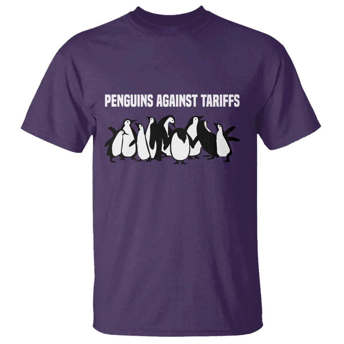 Funny Penguin Resist T Shirt Penguins Against Tariffs Sarcastic Saying Meme TS02 Purple Print Your Wear