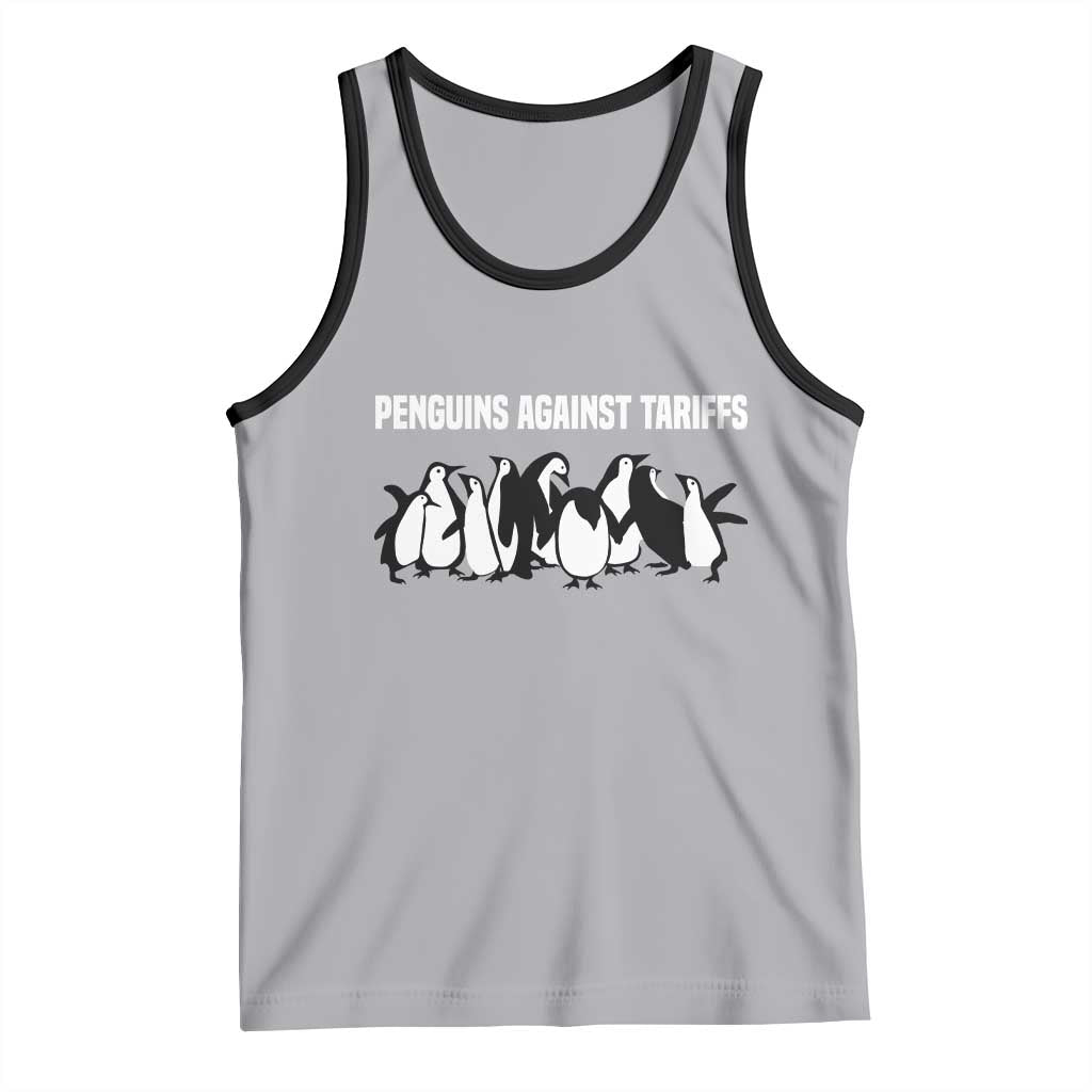 Funny Penguin Resist Tank Top Penguins Against Tariffs Sarcastic Saying Meme TS02 Athletic Heather Black Print Your Wear