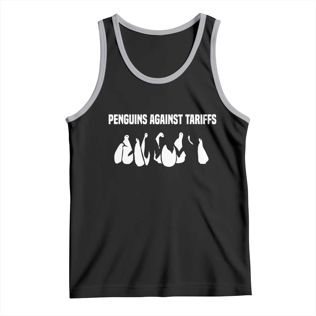 Funny Penguin Resist Tank Top Penguins Against Tariffs Sarcastic Saying Meme TS02 Black Athletic Heather Print Your Wear