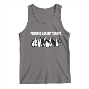 Funny Penguin Resist Tank Top Penguins Against Tariffs Sarcastic Saying Meme TS02 Deep Heather Print Your Wear
