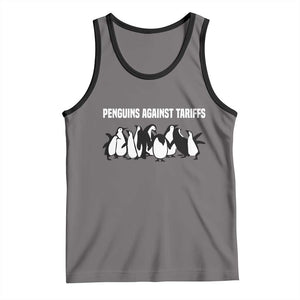 Funny Penguin Resist Tank Top Penguins Against Tariffs Sarcastic Saying Meme TS02 Deep Heather Black Print Your Wear