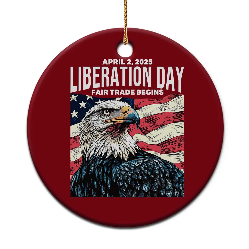 Liberation Day April 2 2025 Ceramic Ornament Fair Trade Patriotic American Eagle USA Flag TS02 1pc Red Print Your Wear