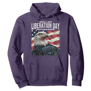 Liberation Day April 2 2025 Hoodie Fair Trade Patriotic American Eagle USA Flag TS02 Purple Print Your Wear