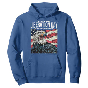 Liberation Day April 2 2025 Hoodie Fair Trade Patriotic American Eagle USA Flag TS02 Royal Blue Print Your Wear