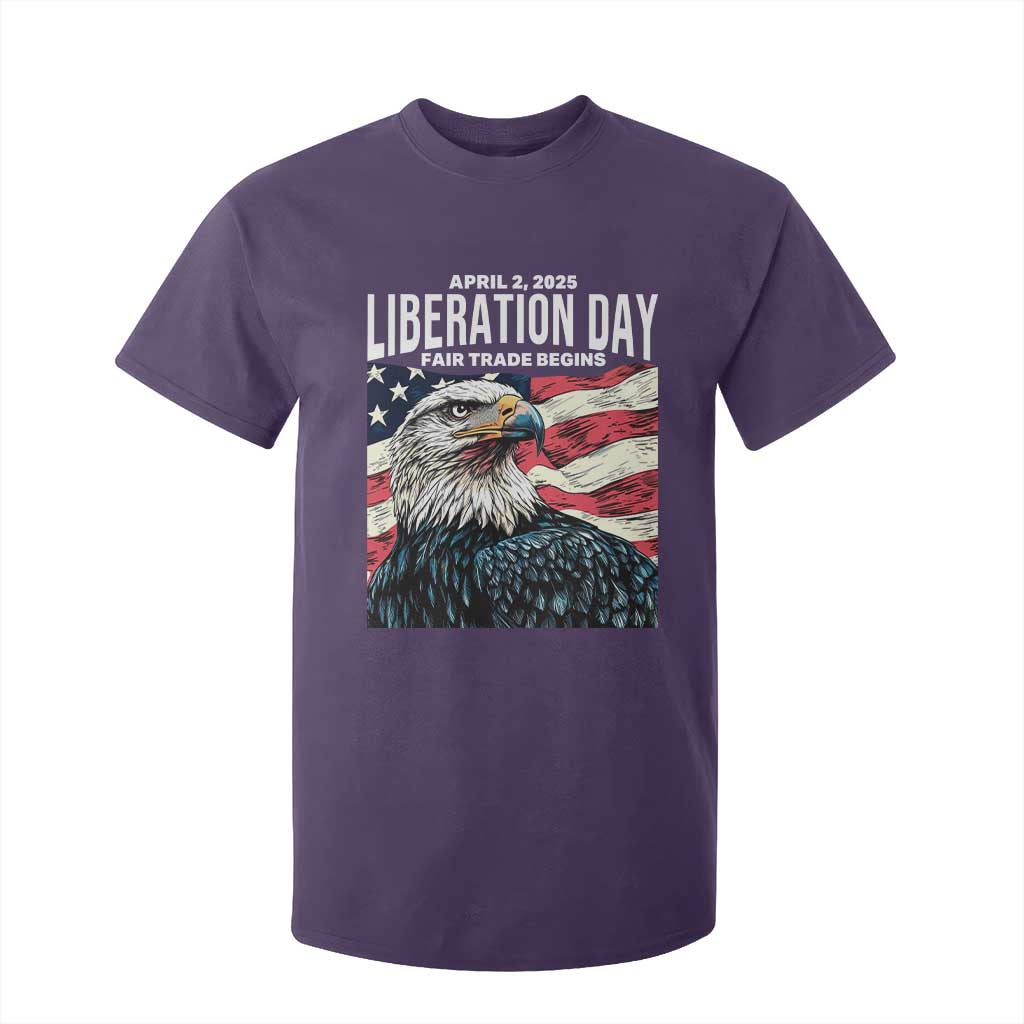 Liberation Day April 2 2025 T Shirt For Kid Fair Trade Patriotic American Eagle USA Flag TS02 Purple Print Your Wear