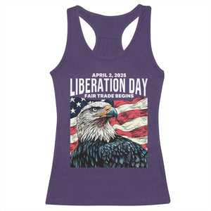 Liberation Day April 2 2025 Racerback Tank Top Fair Trade Patriotic American Eagle USA Flag TS02 Purple Print Your Wear