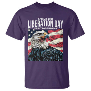 Liberation Day April 2 2025 T Shirt Fair Trade Patriotic American Eagle USA Flag TS02 Purple Print Your Wear