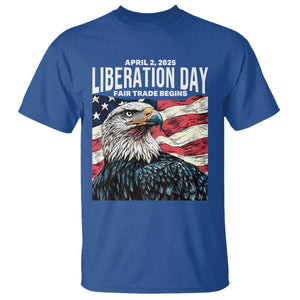 Liberation Day April 2 2025 T Shirt Fair Trade Patriotic American Eagle USA Flag TS02 Royal Blue Print Your Wear