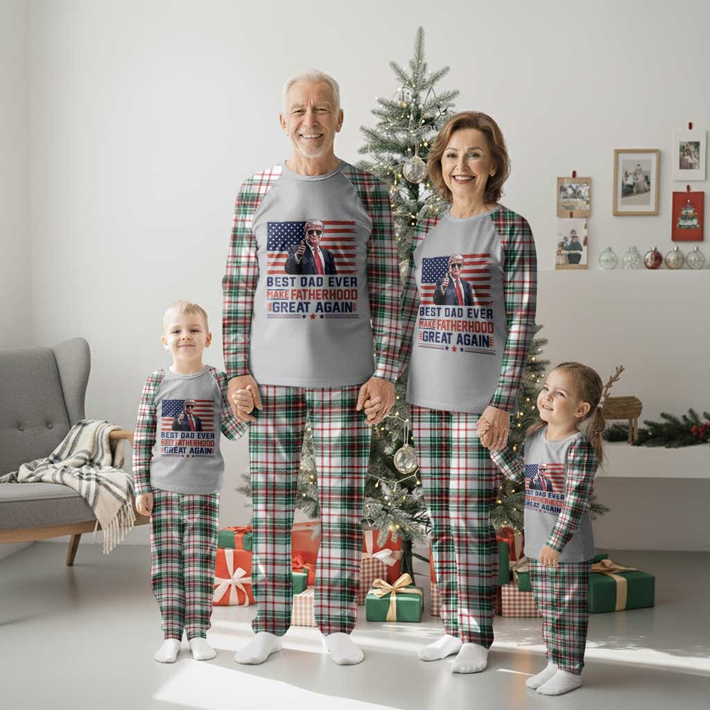 Trump Best Dad Ever Plaid Pajama Set Funny Father's Day Make Fatherhood Great Again USA Flag TS02 Christmas Plaid Print Your Wear