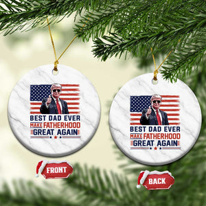 Trump Best Dad Ever Ceramic Ornament Funny Father's Day Make Fatherhood Great Again USA Flag TS02 1pc White Marble Print Your Wear