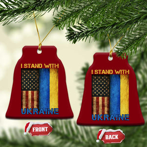 I Stand With Ukraine Ceramic Ornament Ukrainian American Flag TS02 Print Your Wear