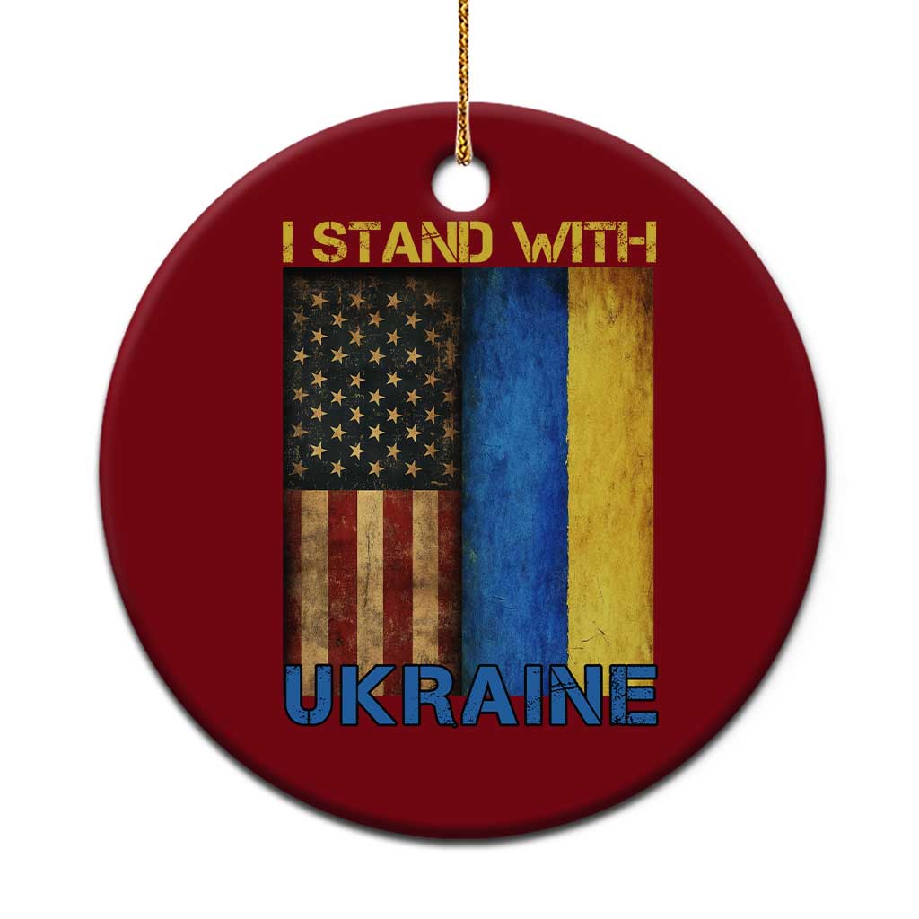 I Stand With Ukraine Ceramic Ornament Ukrainian American Flag TS02 1pc Red Print Your Wear