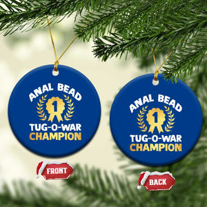 Anal Bead Tug O War Champion Funny Offensive Ceramic Ornament Inappropriate Adult Humor Gold TS02 1pc Blue Print Your Wear