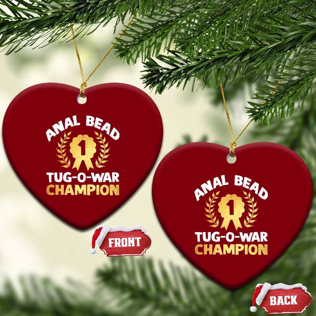 Anal Bead Tug O War Champion Funny Offensive Ceramic Ornament Inappropriate Adult Humor Gold TS02 Print Your Wear
