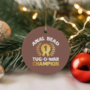 Anal Bead Tug O War Champion Funny Offensive Ceramic Ornament Inappropriate Adult Humor Gold TS02 1pc Mocha Print Your Wear