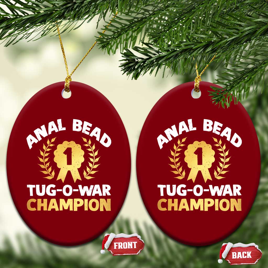 Anal Bead Tug O War Champion Funny Offensive Ceramic Ornament Inappropriate Adult Humor Gold TS02 Print Your Wear