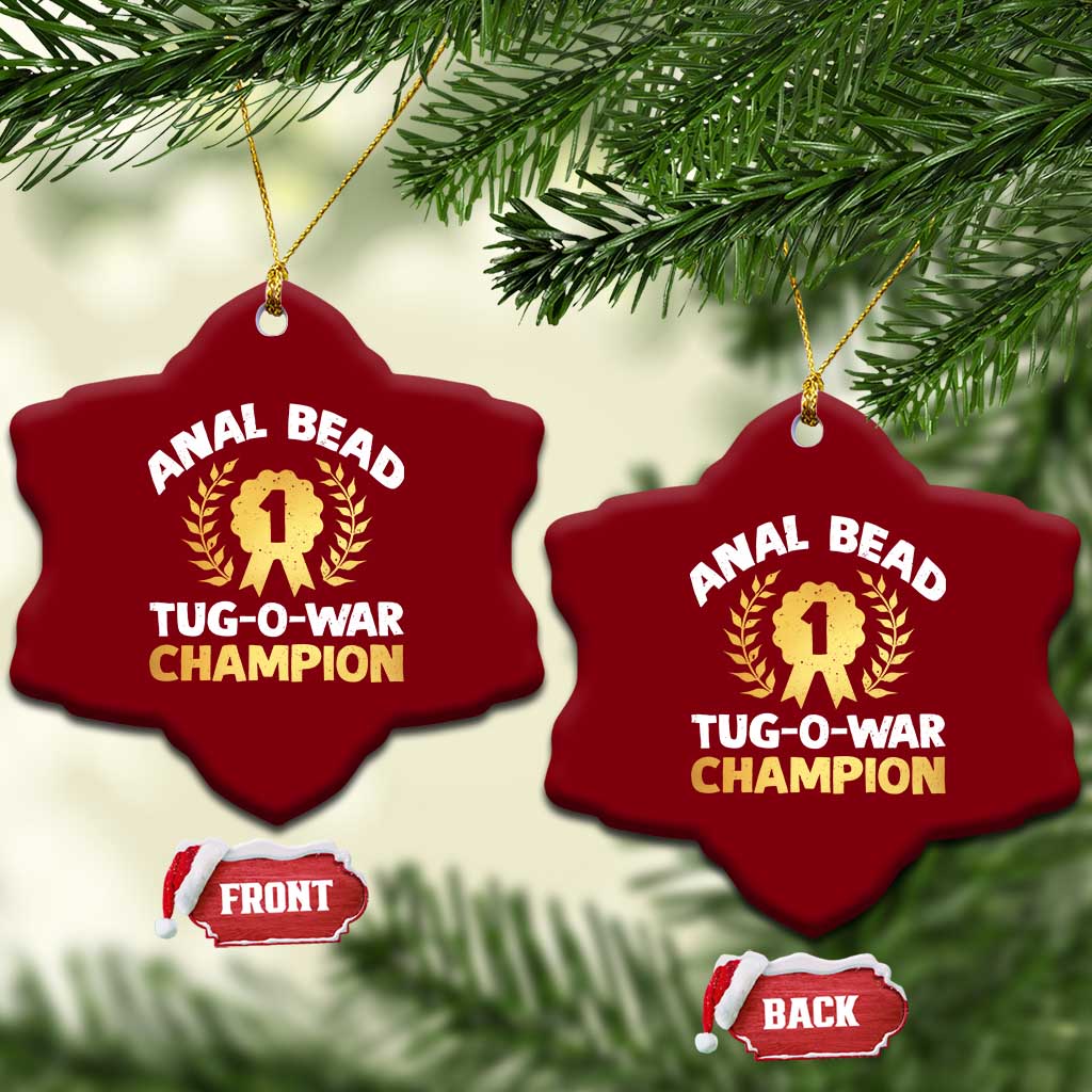 Anal Bead Tug O War Champion Funny Offensive Ceramic Ornament Inappropriate Adult Humor Gold TS02 Print Your Wear