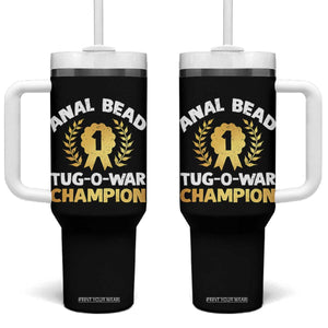 Anal Bead Tug O War Champion Funny Offensive Tumbler With Handle Inappropriate Adult Humor Gold TS02 One Size: 40 oz Black Print Your Wear