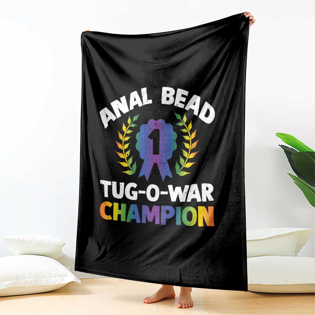 Anal Bead Tug O War Champion Funny Offensive Throw Blanket Inappropriate Adult Humor Rainbow TS02 Print Your Wear