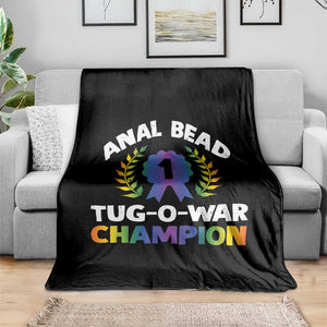 Anal Bead Tug O War Champion Funny Offensive Throw Blanket Inappropriate Adult Humor Rainbow TS02 Print Your Wear