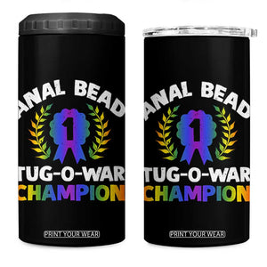 Anal Bead Tug O War Champion Funny Offensive 4 in 1 Can Cooler Tumbler Inappropriate Adult Humor Rainbow TS02 One Size: 16 oz Black Print Your Wear