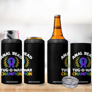 Anal Bead Tug O War Champion Funny Offensive 4 in 1 Can Cooler Tumbler Inappropriate Adult Humor Rainbow TS02 Print Your Wear