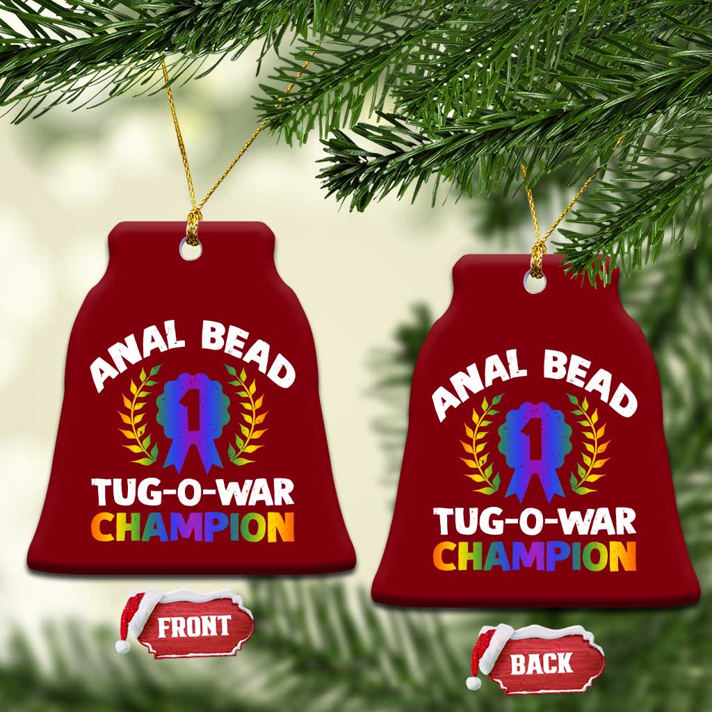 Anal Bead Tug O War Champion Funny Offensive Ceramic Ornament Inappropriate Adult Humor Rainbow TS02 Print Your Wear