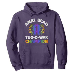 Anal Bead Tug O War Champion Funny Offensive Hoodie Inappropriate Adult Humor Rainbow TS02 Purple Print Your Wear