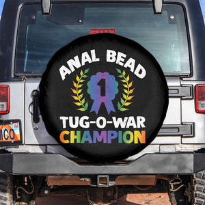 Anal Bead Tug O War Champion Funny Offensive Spare Tire Cover Inappropriate Adult Humor Rainbow TS02 No hole Black Print Your Wear